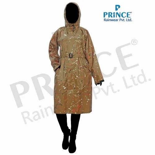 Nylon Raincoat printed long raincoat