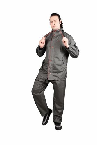 Black ROCK RAIN SUIT POLYESTER PVC COATED INSDIE