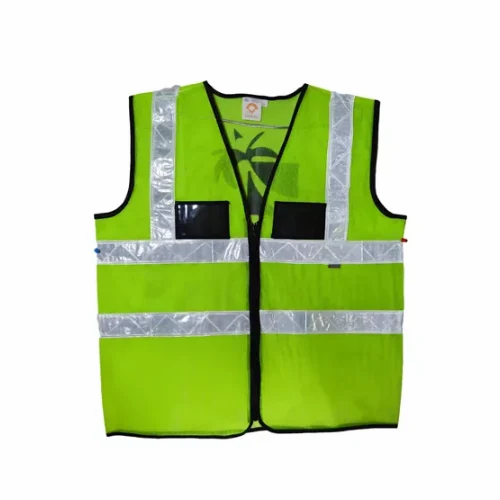 Green Hi Viz Reflective Jacket, For Traffic Control, Model: WarnMat-3010