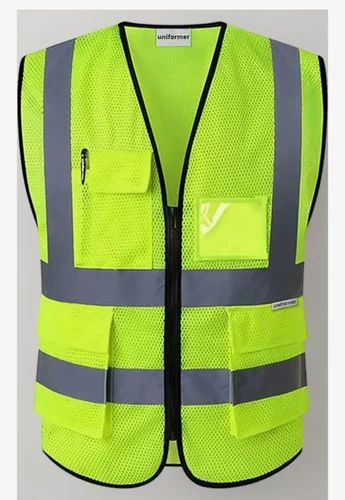 Reflective Safety Jacket, GSM: 120 GSM, Fabric Type: Polyester Net (Mesh)