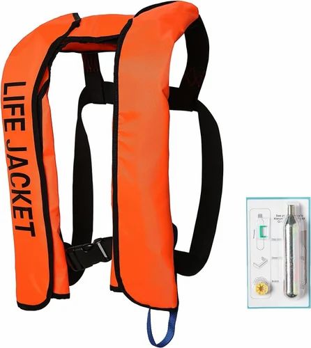 Orange Cotton Inflatable Life Vest, For Safety, Size: Medium