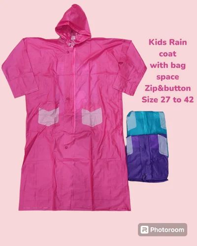 PVC Pink Kids Raincoat