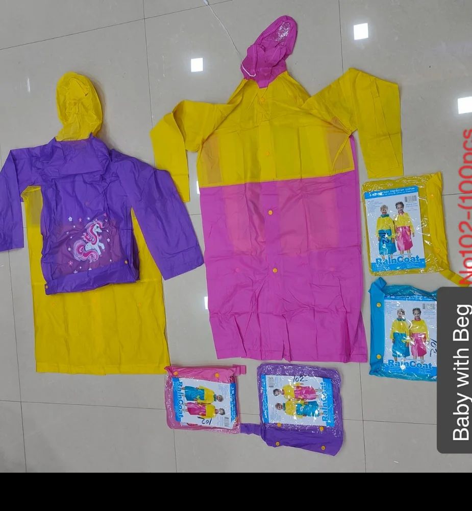Polyester Baby Raincoat With Bag
