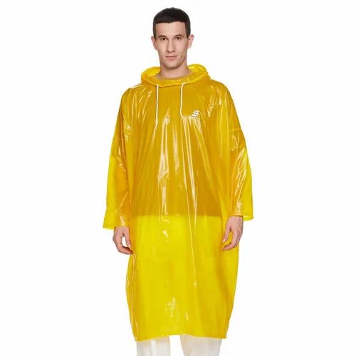 Yellow Unisex Pvc Rain Poncho