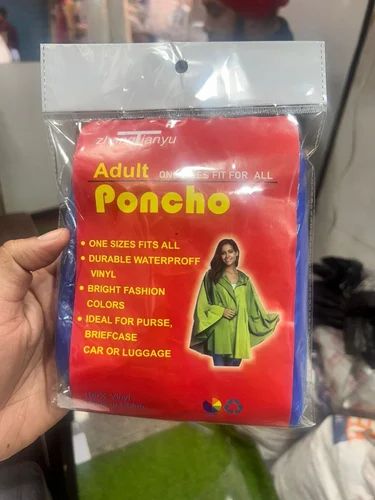 White Unisex PVC Rain Poncho