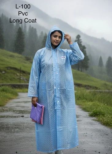 Women's fancy long raincoat, PVC