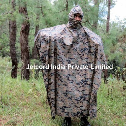 Camouflage Rain Poncho, Size: Free Size