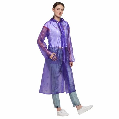 Sony Scooter Purple Transparent Female Raincoat