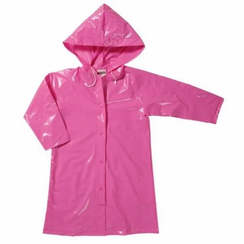 Nylon Pink Waterproof Raincoat