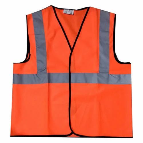 Orange Polyester Traffic Control Safety Jacket