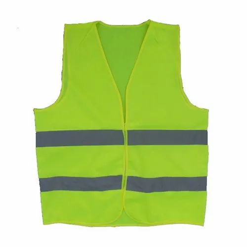 Polyester Unisex Green Reflective Traffic Safety Vest, Gsm: 55 Gsm