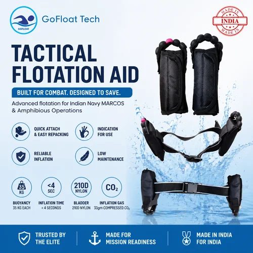 GoFloat Tech Tactical Flotation Aid - Navy/MARCOS Grade, TFA 1103/1104, 35kg Buoyancy