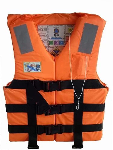 Polyester Orange Marine Reflective Life Jacket, For Industrial Safety, Size: Medium