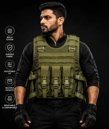 AMC 800g Military Black Tactical Vest