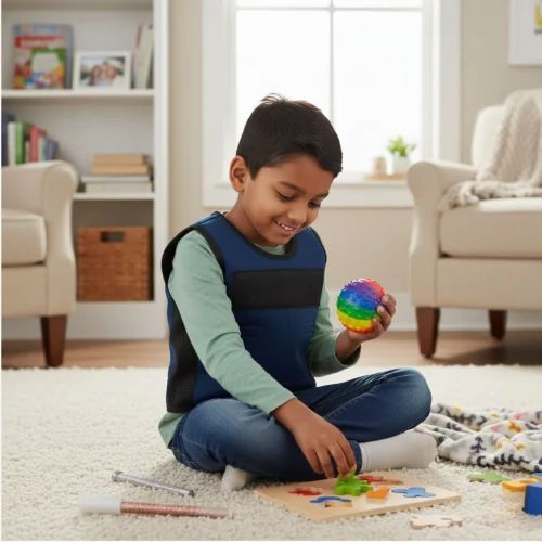 Weighted Compression Vest for Kids , Adjustable Weights : Calming for Autism, ADHD