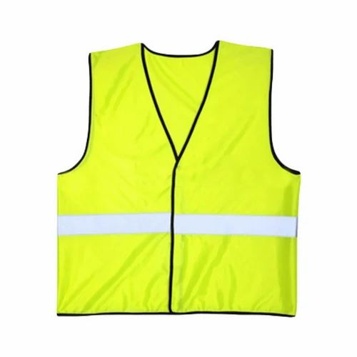 Plain Yellow Construction Safety Jacket, For Traffic Control, Size: Medium
