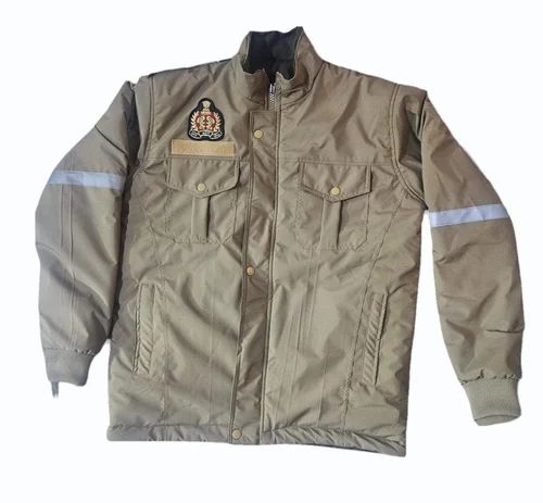 Full Sleeve Reversible Jackets Polyester Police Winter Jacket