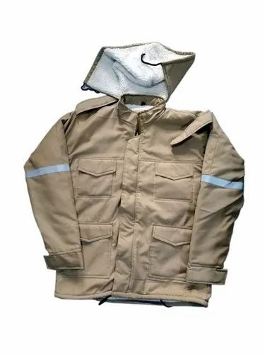 Police Uniform Mens Woolen Jacket With Fur And Reflective Tape