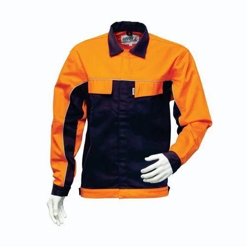 Blue FR Cotton Flame Retardant 470 GSM Jacket, Medium, For Industrial