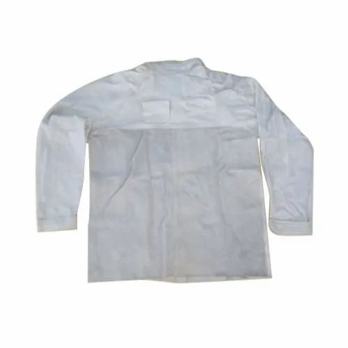 Full Sleeves White Industrial Leather Safety Jacket