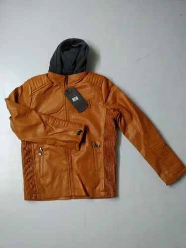 Bomber Casual Wear Brown Kids Leather Jacket