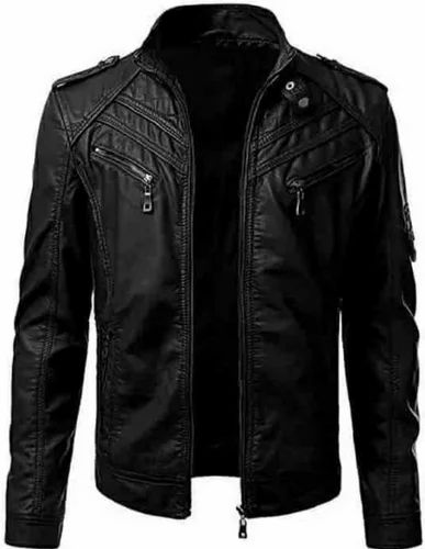 Black Leather Bomber Jacket