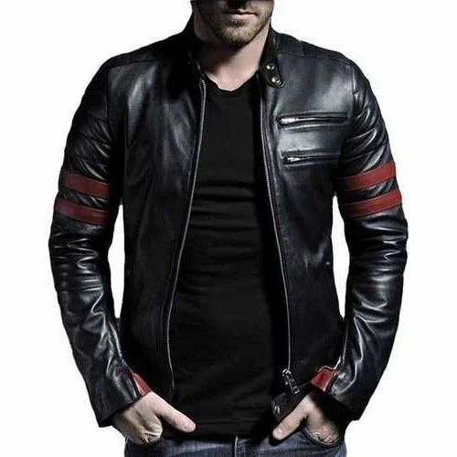 Men's Leather Slim Fit Jacket, Size: M And XXL