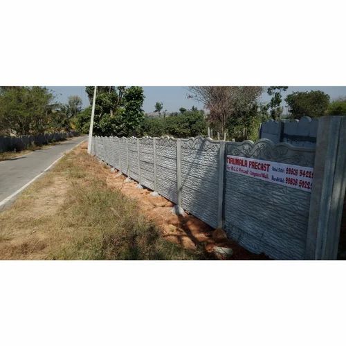Panel Build Grey RCC Readymade Compound Wall, For Construction, Thickness: 10 mm