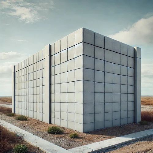 Plain Concrete Brick Compound Wall