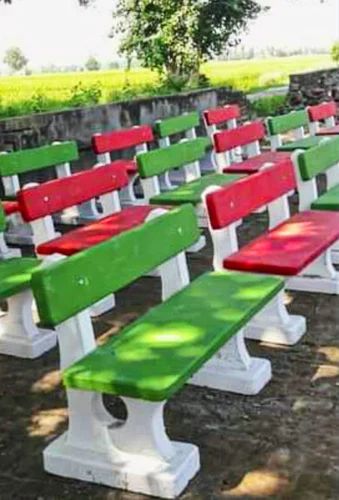 3 Seater RCC Cement Garden Benches, With Backrest, Size: 4.5 Feet