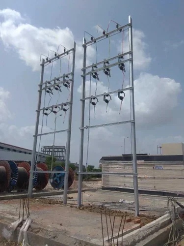 Rectangular Three Phase MildSteel Double Pole Structure