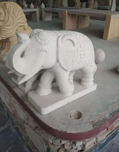 Same White Sand Stone Elephant, For Exterior Decor