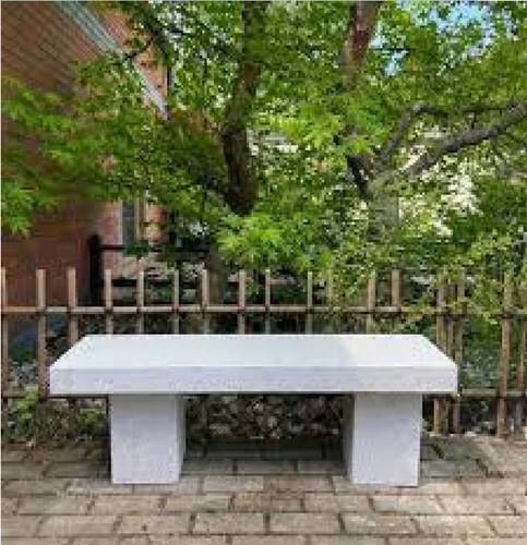 Garden Stone Bench, Without Backrest, 3 Seater