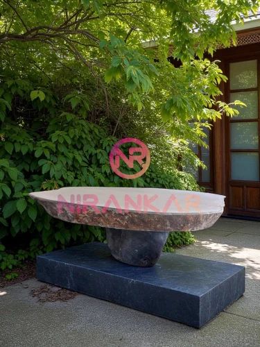 Oval Stone Center Bench