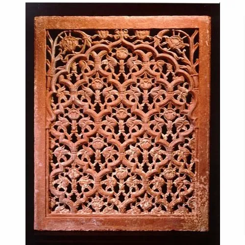 Carved Red Sand Stone Jali, Thickness: 10-50 Mm, Shape: Rectangular