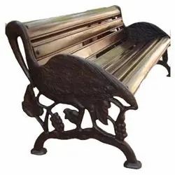Brown Wooden Garden Bench, With Backrest, 3 Seater