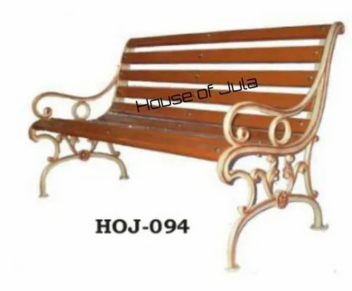 Casting,Wooden Modern HOJ-094 Garden Bench, For Outdoor,Garden, With Back
