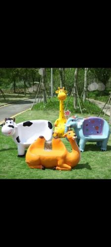 2 Seater Fiberglass Animal Shaped Benches, With Backrest
