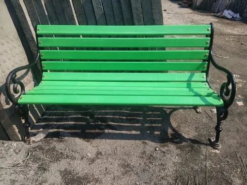 Wooden Finish Frp Garden Bench Patti, Without Backrest, 3 Seater