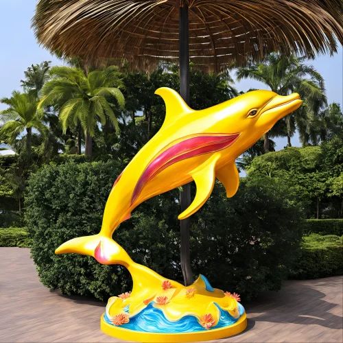FRP Fiberglass Dolphin Statue 6 Feet for Resorts and Pool Area