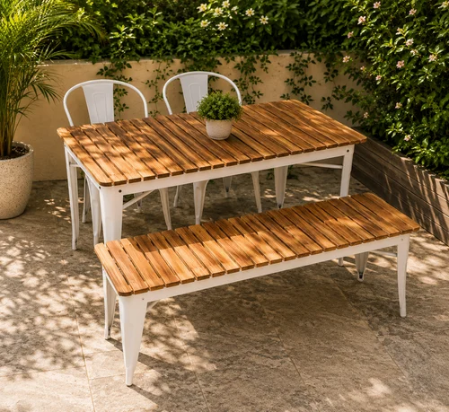 Outdoor Furniture Strip Wood Bench