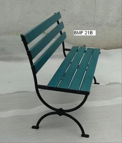 Modern Without Arm Rest Metal Garden Bench, With Back