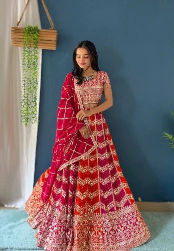 Jaipuri Bandhej Lehenga Choli Dress