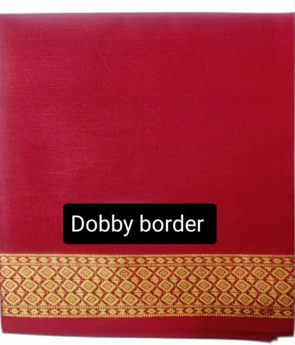 Dobby Border 100% Cotton Blouse Pieces, Sleeve Type: Elbow Sleeve