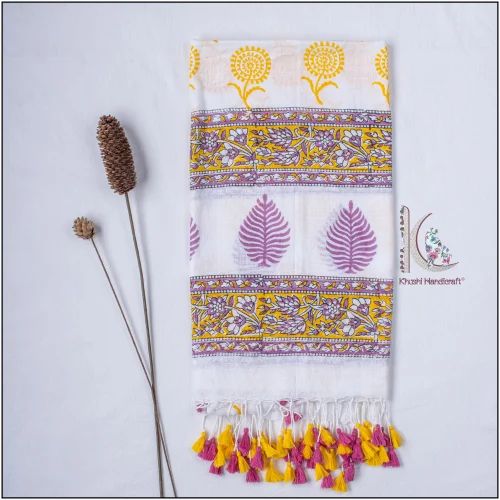 Wholesale Summer Long Women Scarf Indian Hand Block Printed Hand Dyed Soft Stole