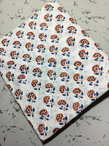 Hand block printed suit fabric