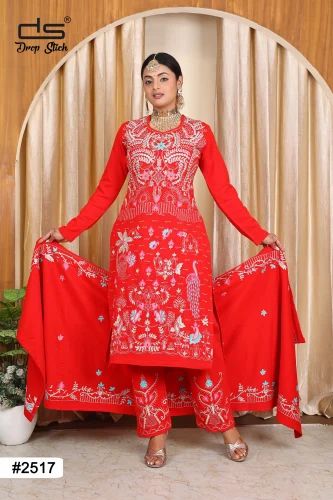 DAFFODIL Red DS-2517 BRIDAL LADIES 3 PCS SUIT