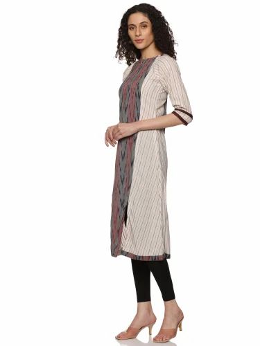 Medium Multicolor Ikat Cotton Kurti