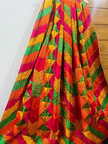 Cotton Khaddar Baag Phulkari, Unstitched