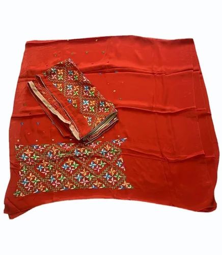 Cotton Ladies Orange Phulkari Suits